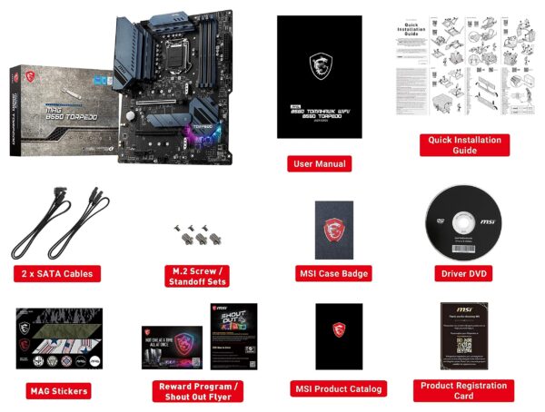 MAG B560 Torpedo (ATX, 11th/10th Gen Intel Core, LGA 1200 Socket, DDR4, PCIe 4, CFX, M.2 Slots, USB 3.2, 2.5G LAN, DP/HDMI) (Renewed) - Image 7