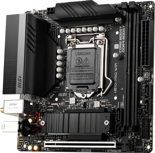 MSI H510I PRO WiFi ProSeries Motherboard (Mini-ITX, 11th/10th Gen Intel Core, LGA 1200 Socket, DDR4, PCIe 4, M.2 Slot, USB 3.2 Gen 2, 2.5G LAN, HDMI/DP, WiFi 6E) (Renewed) - Image 4