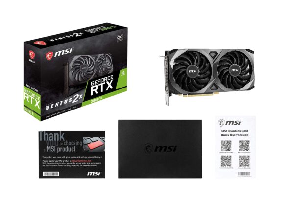 MSI Gaming GeForce RTX 3060 Ti LHR 8GB GDRR6 256-Bit HDMI/DP Nvlink Torx Fan 3 Ampere Architecture OC Graphics Card (RTX 3060 Ti Ventus 2X 8G OCV1 LHR) (Renewed) - Image 6