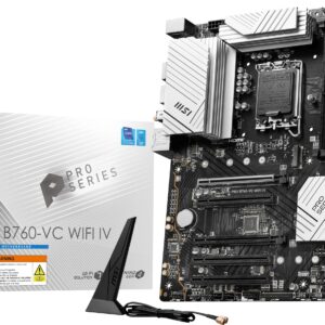 MSI PRO B760-VC WiFi IV ProSeries Motherboard (Support 14th/13th/12th Gen Intel Processors, LGA 1700, DDR5, PCIe 4.0, M.2 Slots, 2.5Gbps LAN, USB 3.2 Gen2, Wi-Fi 7, Bluetooth 5.4, ATX) (Renewed)
