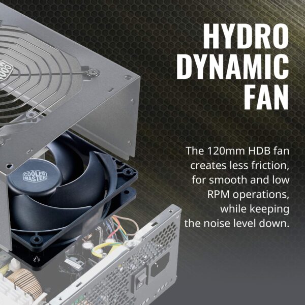 Cooler Master MWE Gold 850 V2 Full Modular, 850W, 80+ Gold Efficiency, 2 EPS Connectors, 120mm HDB Fan, Semi-fanless Operation, 5 Year Warranty (Renewed) - Image 6