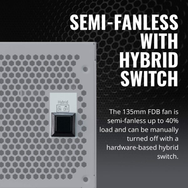Cooler Master V750 Gold White Edition V2 Full Modular,750W, 80+ Gold Efficiency, Semi-fanless Operation, 16AWG PCIe high-Efficiency Cables (Renewed) - Image 3