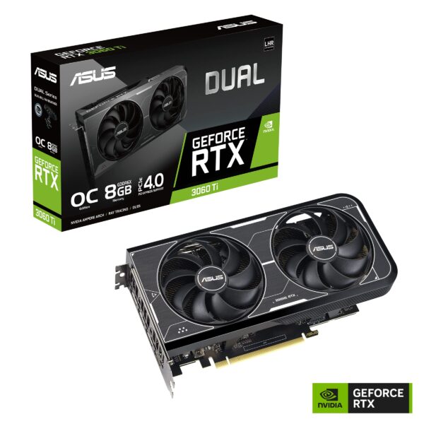ASUS Dual NVIDIA GeForce RTX 3060 Ti OC Edition Graphics Card (PCIe 4.0, 8GB GDDR6X Memory, HDMI 2.1, DisplayPort 1.4a, 2-Slot Design, Axial-tech Fan Design, 0dB Technology, and More) (Renewed) - Image 2