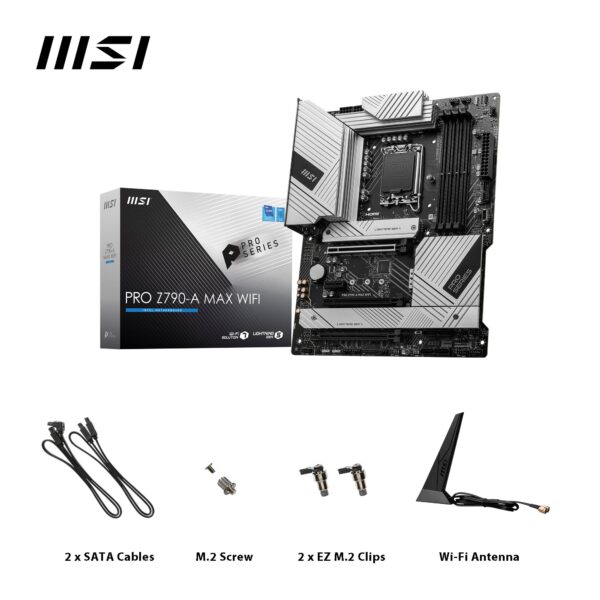 MSI PRO Z790-A MAX WiFi ProSeries Motherboard (Supports 12th/13th/14th Gen Intel Processors, LGA 1700, DDR5, PCIe 5.0, M.2, 2.5Gbps LAN, USB 3.2 Gen2, Wi-Fi 7, ATX) (Renewed) - Image 7