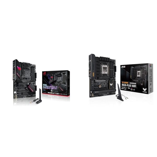 Asus ROG Strix B550-F Gaming WiFi II AMD AM4 (3rd Gen Ryzen) ATX Motherboard & TUF Gaming B650-PLUS WiFi Socket AM5 (LGA 1718) Ryzen 7000 ATX Gaming Motherboard
