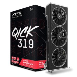 XFX Speedster QICK319 AMD Radeon RX 6700 XT CORE Gaming Graphics Card with 12GB GDDR6 HDMI 3xDP, AMD RDNA 2 RX-67XTYLUDP (Renewed)