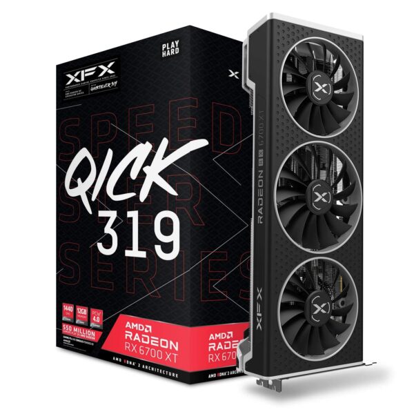 XFX Speedster QICK319 AMD Radeon RX 6700 XT CORE Gaming Graphics Card with 12GB GDDR6 HDMI 3xDP, AMD RDNA 2 RX-67XTYLUDP (Renewed)