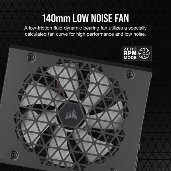 Corsair RM1000x Shift Fully Modular ATX Power Supply - Modular Side Interface - ATX 3.0 & PCIe 5.0 Compliant - Zero RPM Fan Mode - 105°C-Rated Capacitors - 80 Plus Gold Efficiency - Black (Renewed) - Image 5