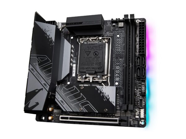 GIGABYTE B760I AORUS PRO DDR4 (LGA 1700/ Intel/ B760/ Mini-ITX/ DDR4/ Dual M.2/ PCIe 4.0/ USB 3.2 Gen2X2 Type-C/WiFi 6/ Intel 2.5GbE LAN/Q-Flash Plus/Motherboard) (Renewed) - Image 4