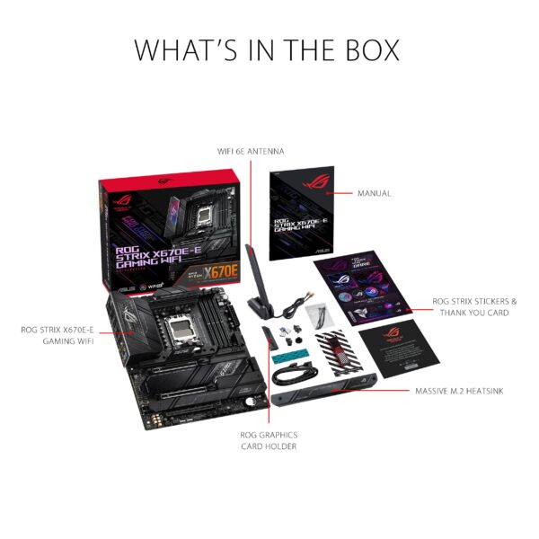 ASUS ROG Strix X670E-E Gaming Socket AM5(LGA 1718) Ryzen 7000 ATX Gaming Motherboard(18+2 Power Stages,PCIe® 5.0, DDR,4xM.2 Slots,USB 3.2 Gen 2x2, WiFi 6E,PCIe Slot Q-Release, M.2 Q-Latch) (Renewed) - Image 7