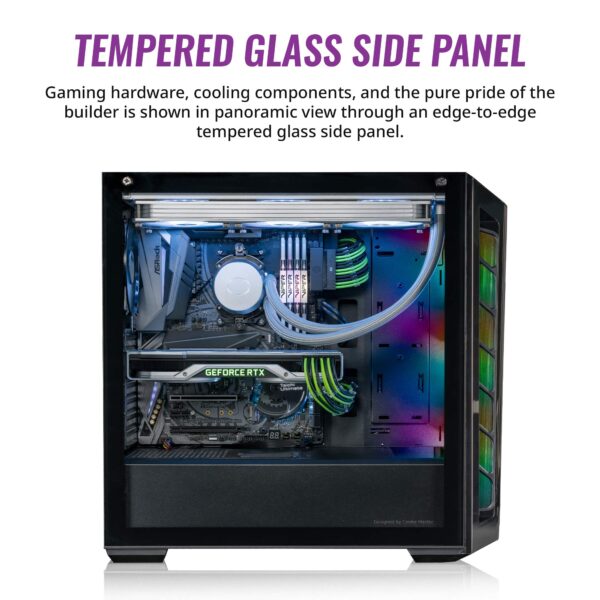 Cooler Master MasterBox MB520 ARGB - ATX PC Case with Tinted Front Panel, 3 x 120mm Pre-Installed Fans, Glass Side Panel, Flexible Air Flow Configurations - ARGB - Image 6