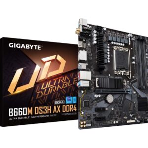 GIGABYTE B660M DS3H AX DDR4 (B660/ Intel/LGA 1700/ Micro-ATX/ DDR4/ Dual M.2/ PCIe 4.0/ USB 3.2 Gen2 Type-C/ 2.5GbE LAN/Motherboard) (Renewed)