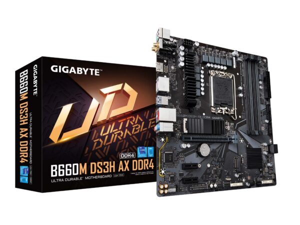 GIGABYTE B660M DS3H AX DDR4 (B660/ Intel/LGA 1700/ Micro-ATX/ DDR4/ Dual M.2/ PCIe 4.0/ USB 3.2 Gen2 Type-C/ 2.5GbE LAN/Motherboard) (Renewed)