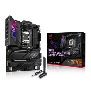 ASUS ROG Strix X670E-E Gaming Socket AM5(LGA 1718) Ryzen 7000 ATX Gaming Motherboard(18+2 Power Stages,PCIe® 5.0, DDR,4xM.2 Slots,USB 3.2 Gen 2x2, WiFi 6E,PCIe Slot Q-Release, M.2 Q-Latch) (Renewed)