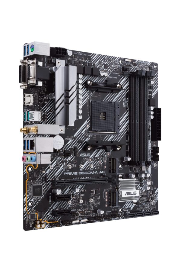 ASUS Prime B550M-A AC AMD AM4 (3rd Gen Ryzen™) Micro ATX Motherboard (PCIe 4.0, WiFi, ECC Memory, 1Gb LAN, HDMI 2.1/D-Sub, 4K@60HZ, Addressable Gen 2 RGB Header and Aura Sync) (Renewed) - Image 4