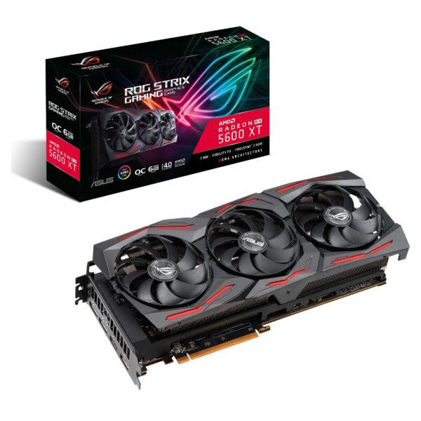 ASUS ROG Strix AMD Radeon RX 5600 XT OC Edition Gaming Graphics Card (PCIe 4.0, 6GB, GDDR6 Memory, HDMI, DisplayPort, Axial-tech Fan Design, Metal Backplate (ROG-STRIX-RX5600XT-O6G-GAMING) (Renewed)