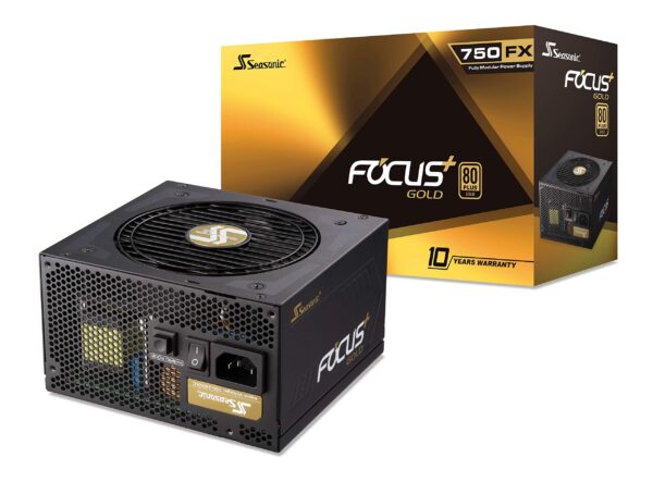Seasonic FOCUS Plus 750 Gold SSR-750FX 750W 80+ Gold ATX12V & EPS12V Full Modular 120mm FDB Fan Compact 140 mm Size Power Supply (Renewed)