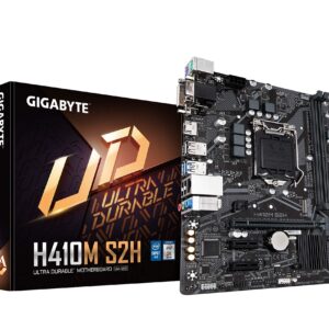 Gigabyte H410M S2H (LGA1200/ Intel/ H410/ Micro ATX/Ultra Durable/M.2/SATA 6Gb/s/8118 Gaming LAN/ DDR4/ HDMI 1.4/ DVI-D/Motherboard) (Renewed)