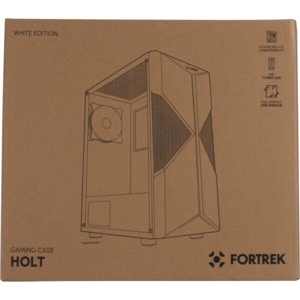 Holt Mid Tower RGB Gaming Cabinet White Fortrek - Image 8