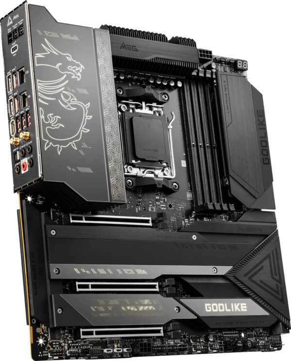 MSI MEG X670E GODLIKE Gaming Motherboard (AMD Ryzen 8000/7000, AM5, DDR5, PCIe 5.0, SATA 6Gb/s, M.2, USB 3.2 Gen 2, Wi-Fi 6E, HDMI/DP, 10Gbps Dual LAN, SLI, EATX) (Renewed) - Image 4