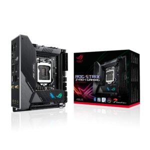 ASUS ROG Strix Z490-I Gaming Z490 (WiFi 6) LGA 1200 (Intel 10th Gen) Mini-ITX Gaming Motherboard, DDR4 4800, Intel 2.5 Gb Ethernet, USB 3.2 Front Panel Type-C, HDMI 2.0a, Aura Sync (Renewed)
