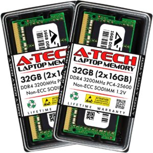 A-Tech 32GB Kit (2x16GB) RAM for MSI Vector GP66 12U (DDR4), 12UGS, 12UH, 12UHS Gaming Laptop | DDR4 3200MHz PC4-25600 SODIMM 1.2V 260-Pin Non-ECC SO-DIMM Memory Upgrade