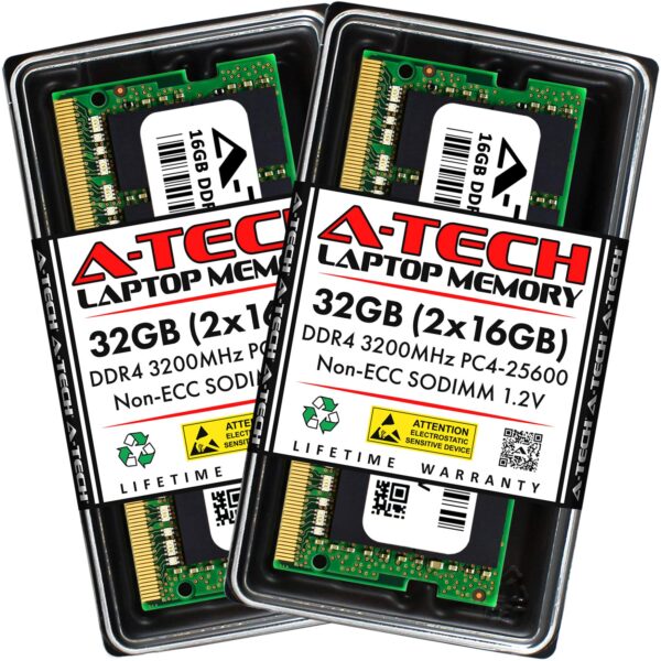 A-Tech 32GB Kit (2x16GB) RAM for MSI Vector GP66 12U (DDR4), 12UGS, 12UH, 12UHS Gaming Laptop | DDR4 3200MHz PC4-25600 SODIMM 1.2V 260-Pin Non-ECC SO-DIMM Memory Upgrade