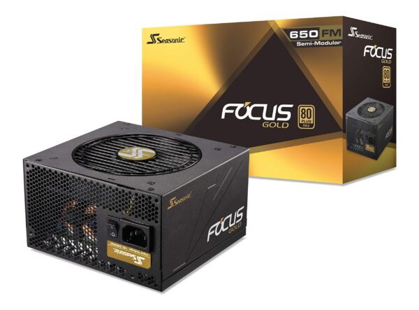 Seasonic Focus 650 Gold SSR-650FM 650W 80+ Gold ATX12V & EPS12V Semi-Modular - Compact 140 mm Size Power Supply (Renewed)