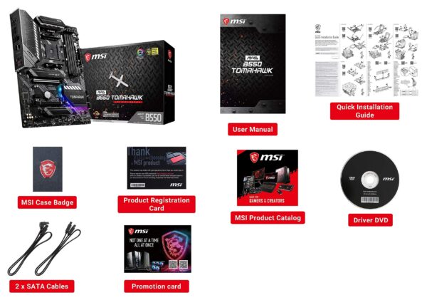 MSI MAG B550 Tomahawk Gaming Motherboard (AMD AM4, DDR4, PCIe 4.0, SATA (Renewed) - Image 7