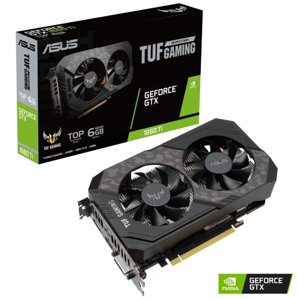 ASUS TUF Gaming NVIDIA GeForce GTX 1660 Ti EVO TOP Edition Graphics Card (PCIe 3.0, 6GB GDDR6, 14Gbps Memory, HDMI 2.0b, DisplayPort 1.4, Space-Grade Lubricant, Compact Design, GPU Tweak II) (Renewed) - Image 2