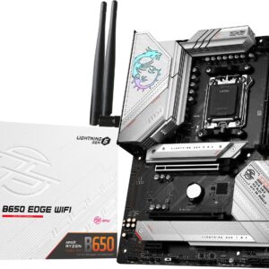 MSI MPG B650 Edge WiFi Computer Gaming Motherboard (AMD AM5, ATX, DDR5, PCIe 4.0, M.2, SATA 6Gb/s, USB 3.2 Gen 2, HDMI/DP, Wi-Fi 6E, AMD Ryzen 7000 Series) AMD PC Motherboards (Renewed)