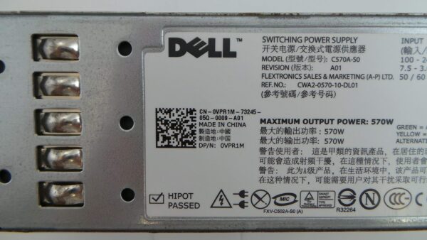 Dell VPR1M Poweredge R710 T610 570W Power Supply (Renewed) - Image 4