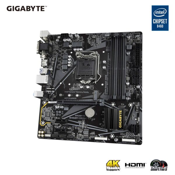 Gigabyte B460M DS3H (LGA1200/Intel/B460/Micro ATX/M.2/SATA 6Gb/s/USB 3.2 Gen 1/DDR4/Motherboard) (Renewed) - Image 4