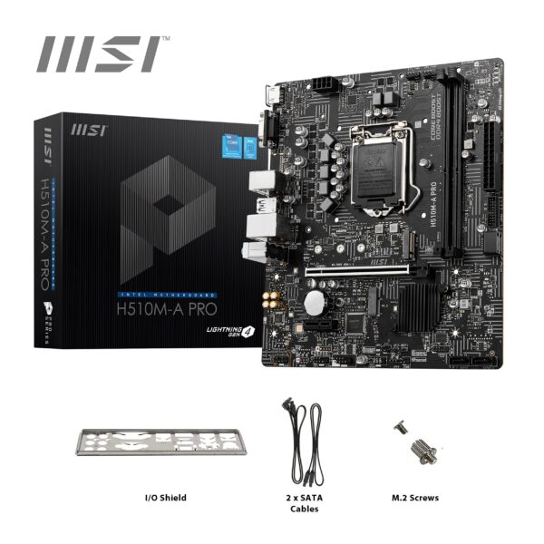 MSI H510M-A PRO ProSeries Motherboard (mATX, 11th/10th Gen Intel Core, LGA 1200 Socket, DDR4, PCIe 4, M.2 Slot, USB 3.2 Gen 1, 2.5G LAN, D-SUB/HDMI) (Renewed) - Image 7