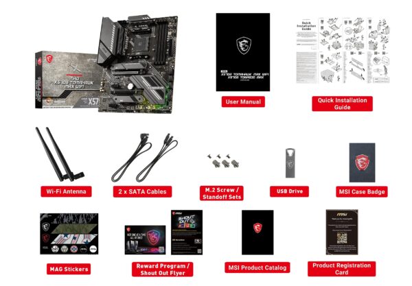 MSI MAG X570 Tomahawk WiFi Motherboard (AMD AM4, DDR4, PCIe 4.0, SATA 6Gb/s, M.2, USB 3.2 Gen 2, AC Wi-Fi 6, HDMI, ATX) (Renewed) - Image 7