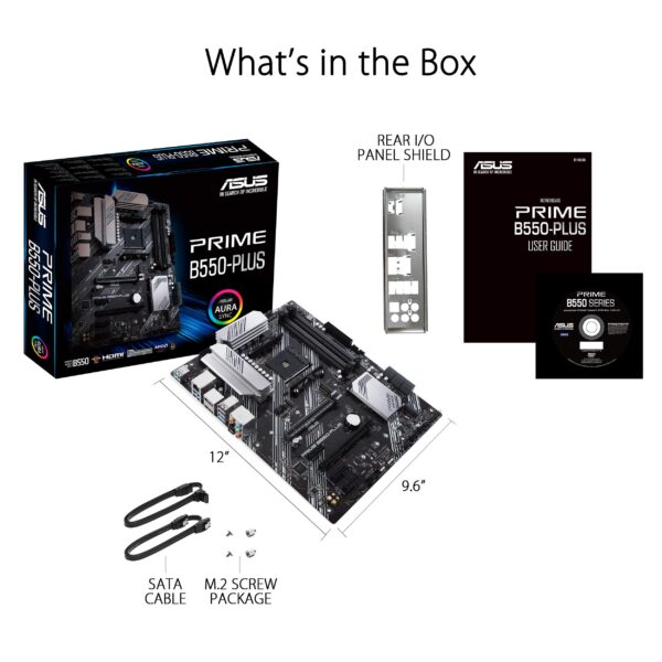 ASUS Prime B550-PLUS AMD AM4 Zen 3 Ryzen 5000 & 3rd Gen Ryzen ATX Motherboard (PCIe 4.0, ECC Memory, 1Gb LAN, HDMI 2.1, DisPlayPort 1.2 (4K@60HZ), Addressable Gen 2 RGB Header and Aura Sync) (Renewed) - Image 7