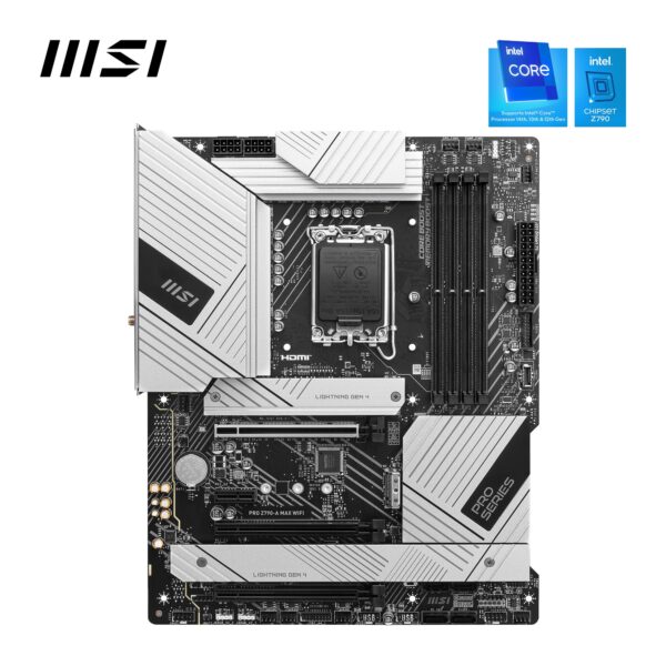 MSI PRO Z790-A MAX WiFi ProSeries Motherboard (Supports 12th/13th/14th Gen Intel Processors, LGA 1700, DDR5, PCIe 5.0, M.2, 2.5Gbps LAN, USB 3.2 Gen2, Wi-Fi 7, ATX) (Renewed) - Image 2