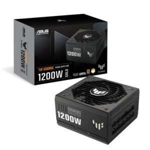 ASUS TUF Gaming 1200W Gold (1200 Watt, ATX 3.0 Compatible Fully Modular Power Supply, 80+ Gold Certified, Military-Grade Components, Dual Ball Bearing, Axial-tech Fan, PCB Coating) (Renewed)