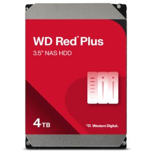 Western Digital 4TB WD Red Plus NAS Internal Hard Drive HDD - 5400 RPM, SATA 6 Gb/s, CMR, 256 MB Cache, 3.5 -WD40EFPX (Renewed)
