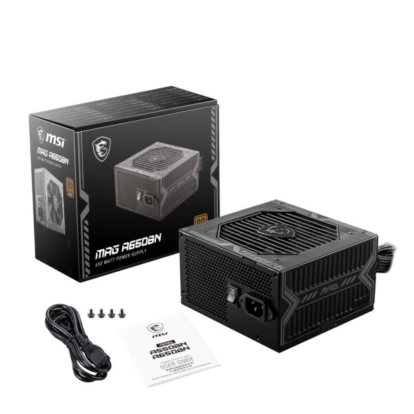 MSI MAG A650BN Gaming Power Supply - 80 Plus Bronze Certified 650W - Compact Size - ATX PSU (Renewed) (Renewed) - Image 2