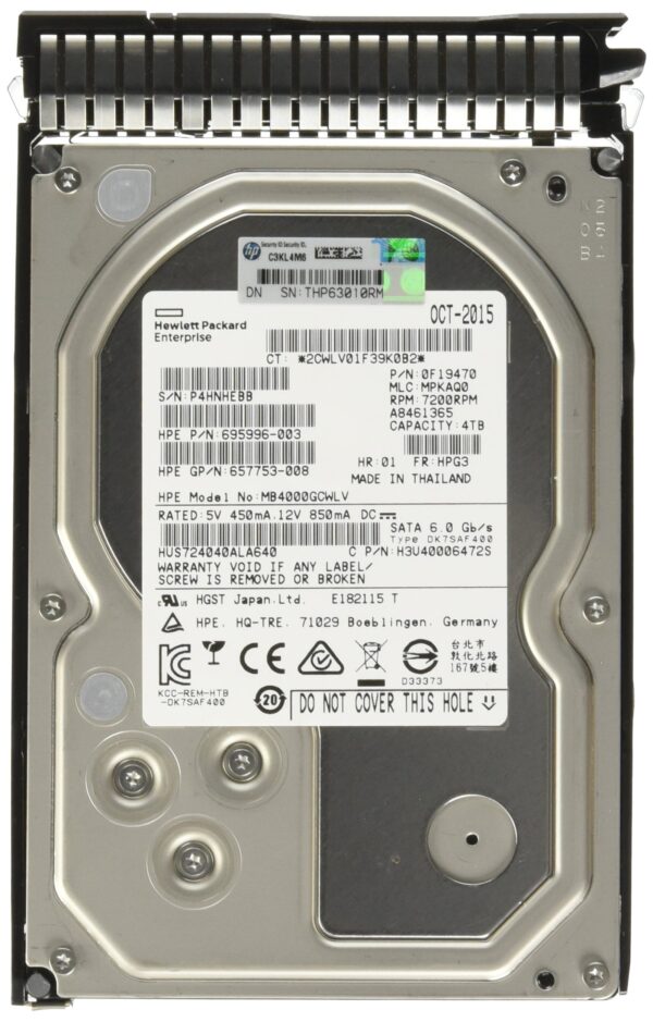 HP 3.5-Inch 4000 GB Hot-Swap 2 MB Cache Internal Hard Drive 693687-B21 (Renewed)