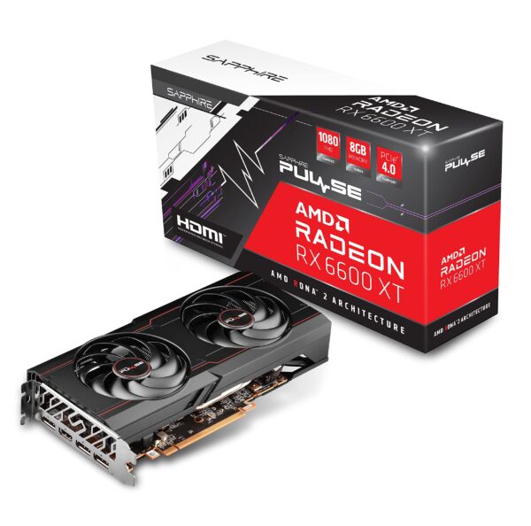 Sapphire Technology Pulse AMD Radeon RX 6600 XT Gaming Graphics Card with 8GB GDDR6, AMD RDNA 2 (11309-03-20G) (Renewed)