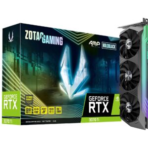 ZOTAC Gaming GeForce RTX 3070 Ti AMP Holo 8GB GDDR6X 256-bit 19 Gbps PCIE 4.0 Gaming Graphics Card, HoloBlack, IceStorm 2.0 Advanced Cooling, Spectra 2.0 RGB Lighting, ZT-A30710F-10P (Renewed)