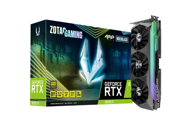 ZOTAC Gaming GeForce RTX 3070 Ti AMP Holo 8GB GDDR6X 256-bit 19 Gbps PCIE 4.0 Gaming Graphics Card, HoloBlack, IceStorm 2.0 Advanced Cooling, Spectra 2.0 RGB Lighting, ZT-A30710F-10P (Renewed)