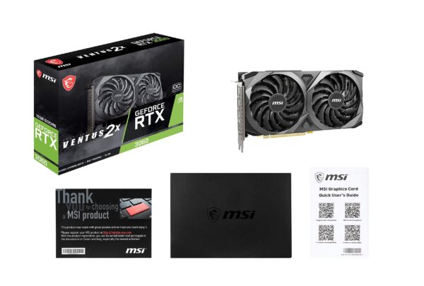 MSI Gaming GeForce RTX 3060 12GB 15 Gbps GDRR6 192-Bit HDMI/DP PCIe 4 Torx Twin Fan Ampere OC Graphics Card (RTX 3060 Ventus 2X 12G OC) (Renewed) - Image 6