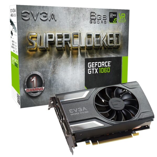 EVGA GeForce GTX 1060 SC GAMING, ACX 2.0 (Single Fan), 6GB GDDR5, DX12 OSD Support (PXOC), 06G-P4-6163-KR (Renewed)