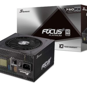 Seasonic FOCUS Plus 750 Platinum SSR-750PX 750W 80+ Platinum ATX12V & EPS12V Full Modular 120mm FDB Fan Compact 140 mm Size Power Supply (Renewed)