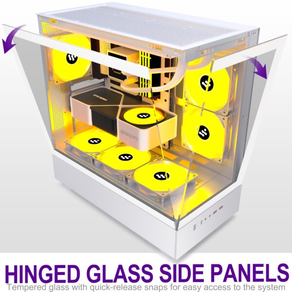 KEDIERS PC Case - ATX Tower Gaming Computer Case with Tempered Glass,Pink - Image 6