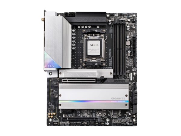 GIGABYTE B650 AERO G (AM5/ LGA 1718/ AMD B650/ ATX/ 5-Year Warranty/ DDR5/ PCIe 5.0 M.2/ PCIe 5.0/ USB 3.2 Gen2X2 Type-C/Wi-Fi 6E/ Intel 2.5GbE LAN/Motherboard) (Renewed) - Image 2
