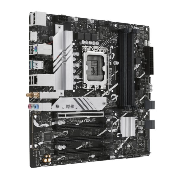 ASUS Prime B760M-A AX LGA 1700(Intel® 12th&13th Gen) microATX Motherboard (PCIe® 4.0, 2xM.2 Slots, DDR5,Realtek 2.5 Gb LAN,WiFi 6, DP,Rear USB 3.2 Gen 2, Front USB 3.2 Gen 1 Type-C®) (Renewed) - Image 2